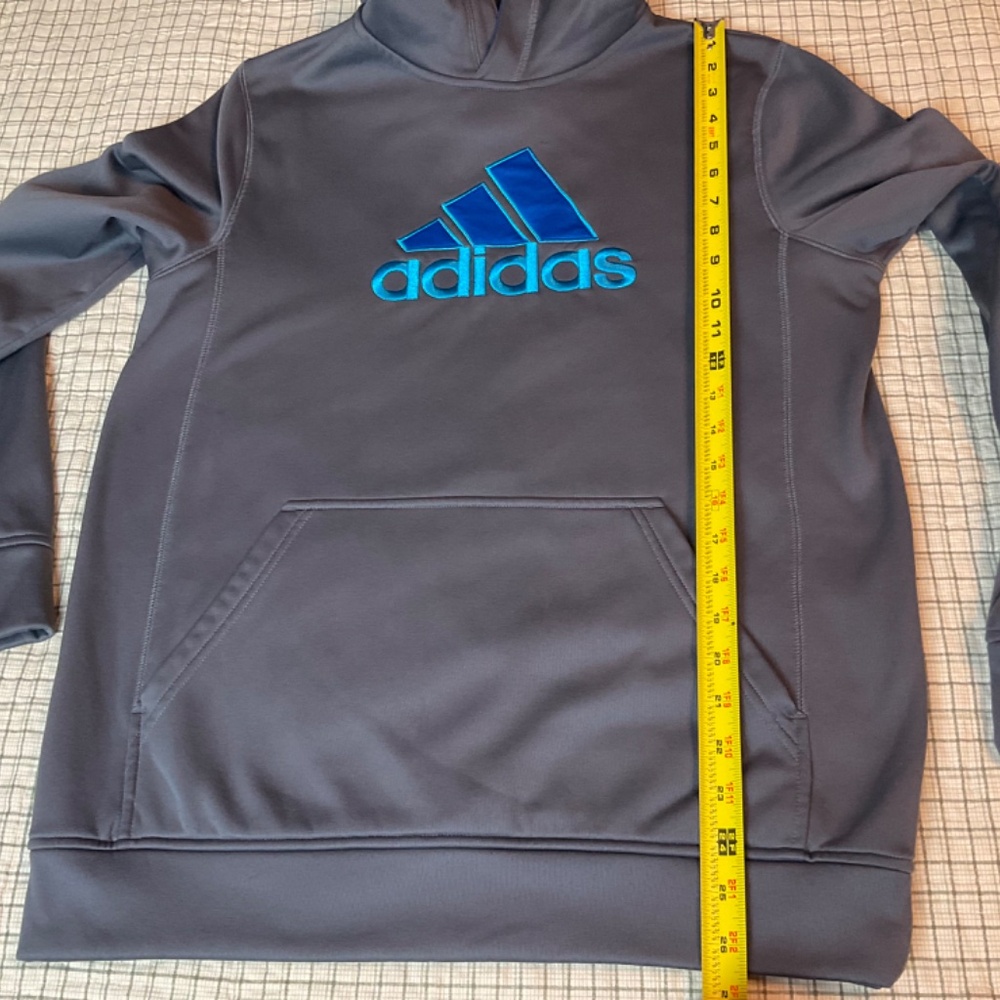 📦Adidas kids gray blue Hoodie Fair Cond. youth XL 18- CLEARANCE PRICED - Picture 7 of 11